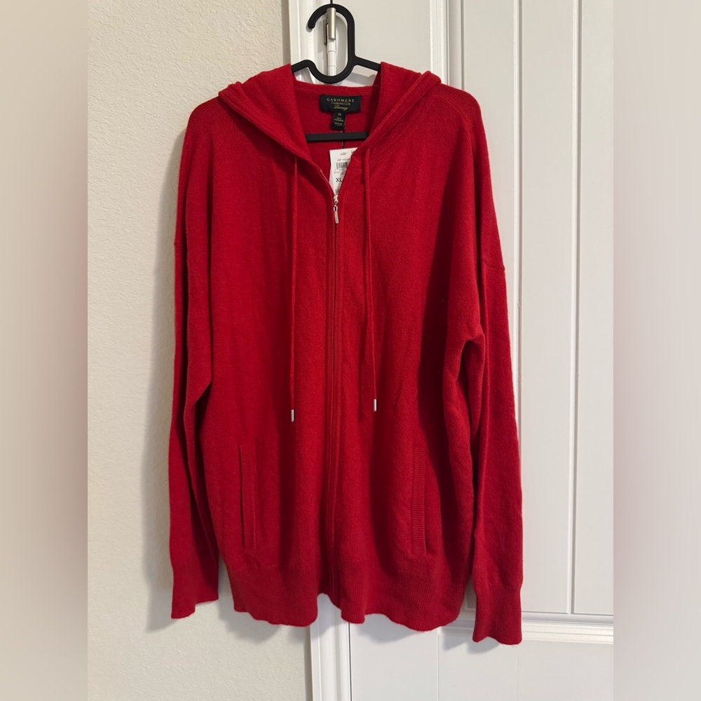 Charter Club Bold Red Zip-Up Sweater
